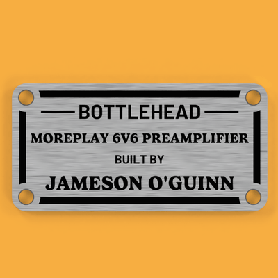 Custom Engraved Label Plate - Bottlehead